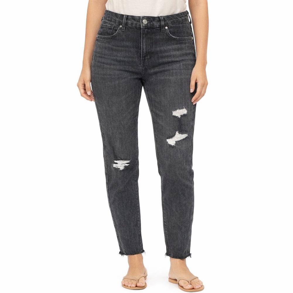 Old Navy Rockstar Super Skinny Black Distressed Slim Jeans